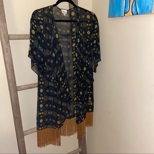 NWT LuLaRoe Monroe Kimono - Black & Gold